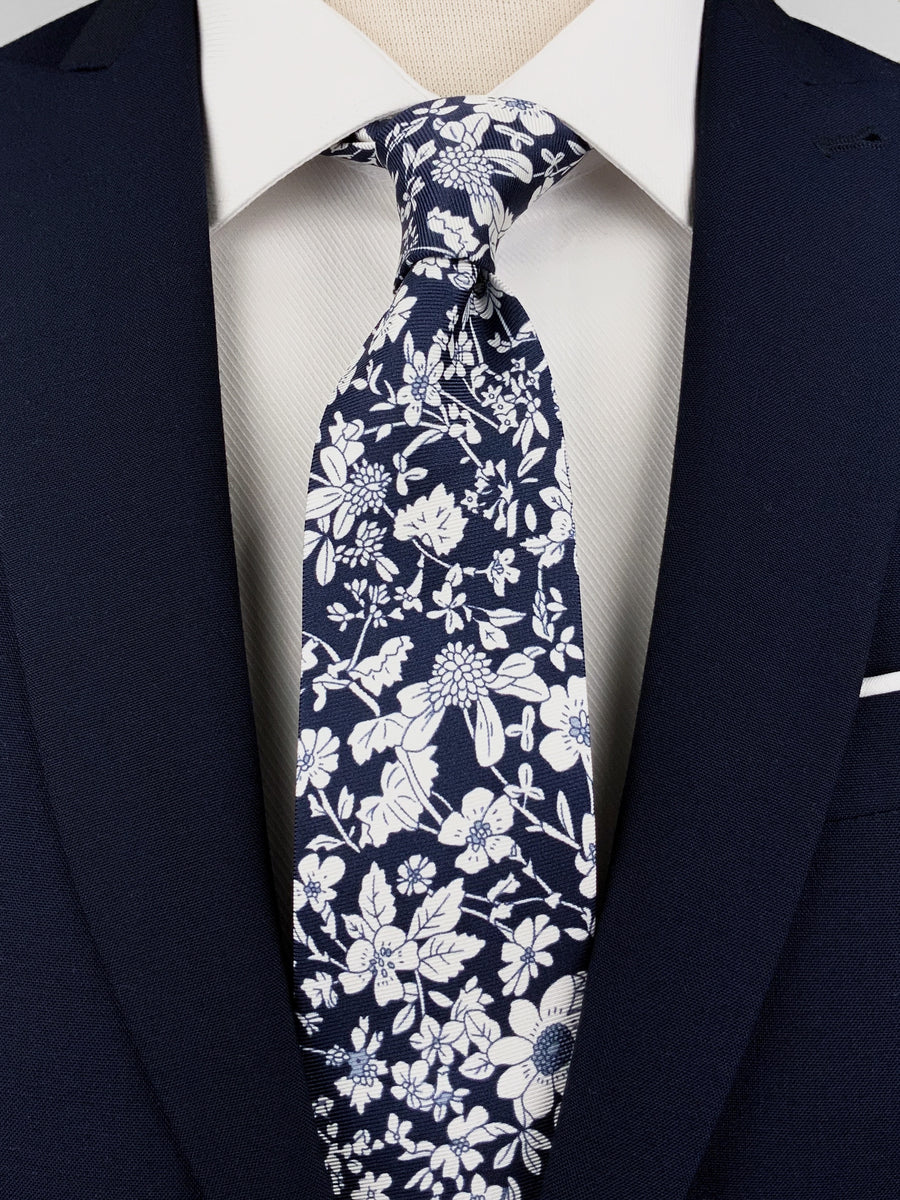 white shirt floral tie