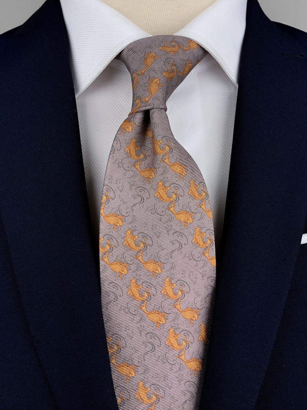 Knotting Club Ice Blue Mulberry Silk Satin Tie