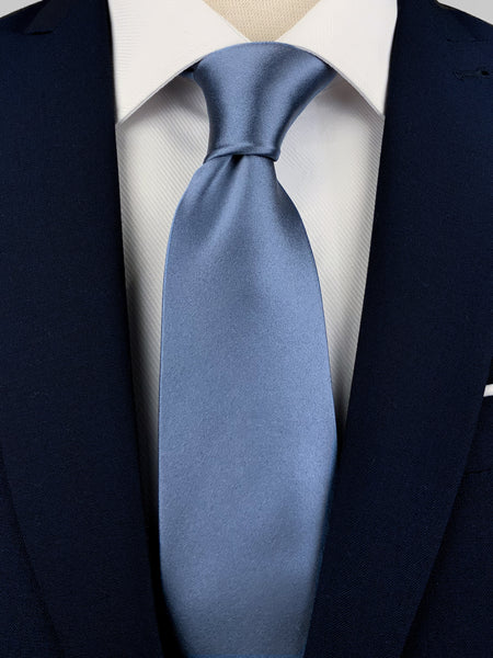 Knotting Club Ice Blue Mulberry Silk Satin Tie