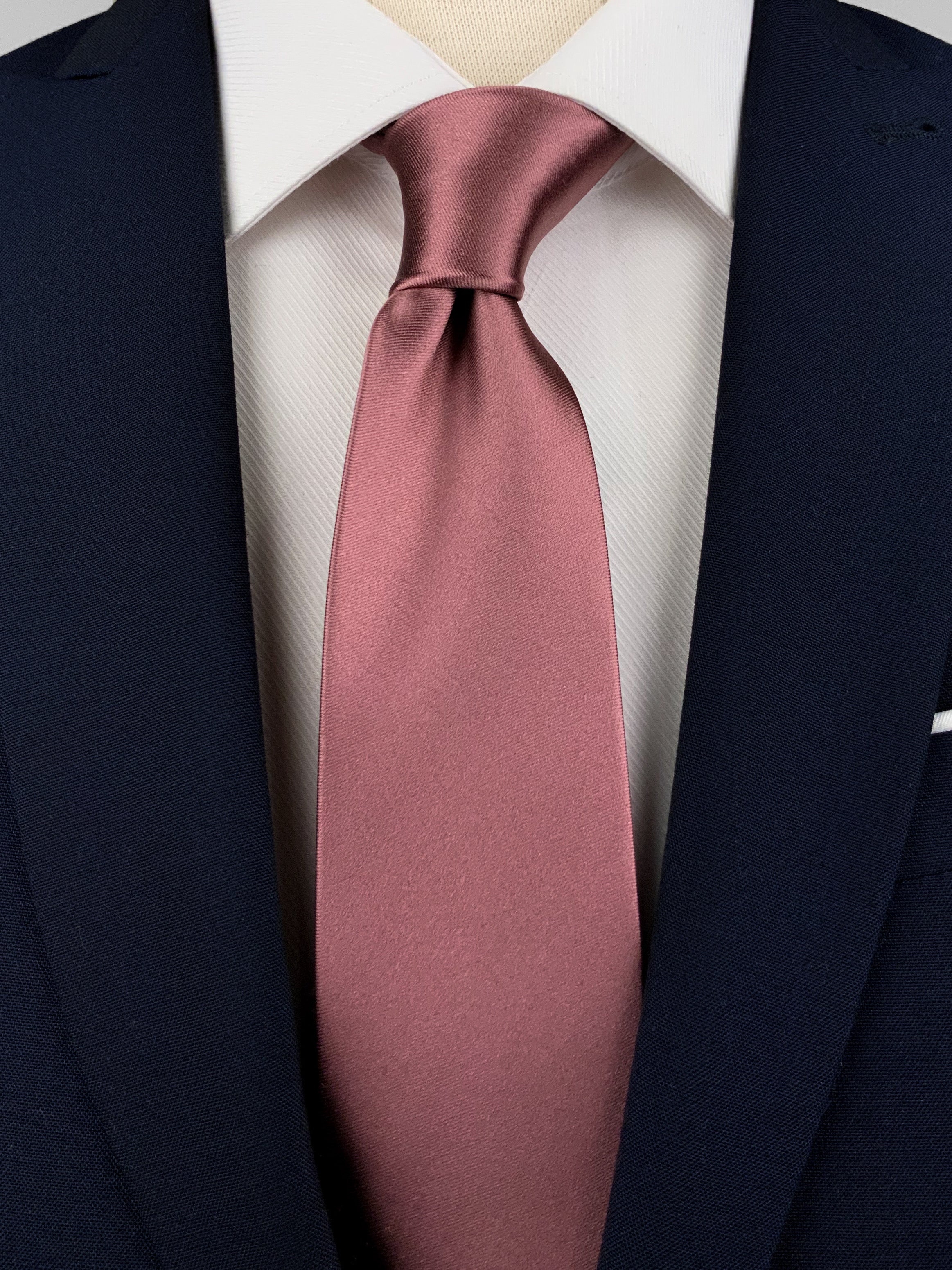 Dark Red Mulberry Silk Satin Tie