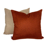 A rust red plain cushion