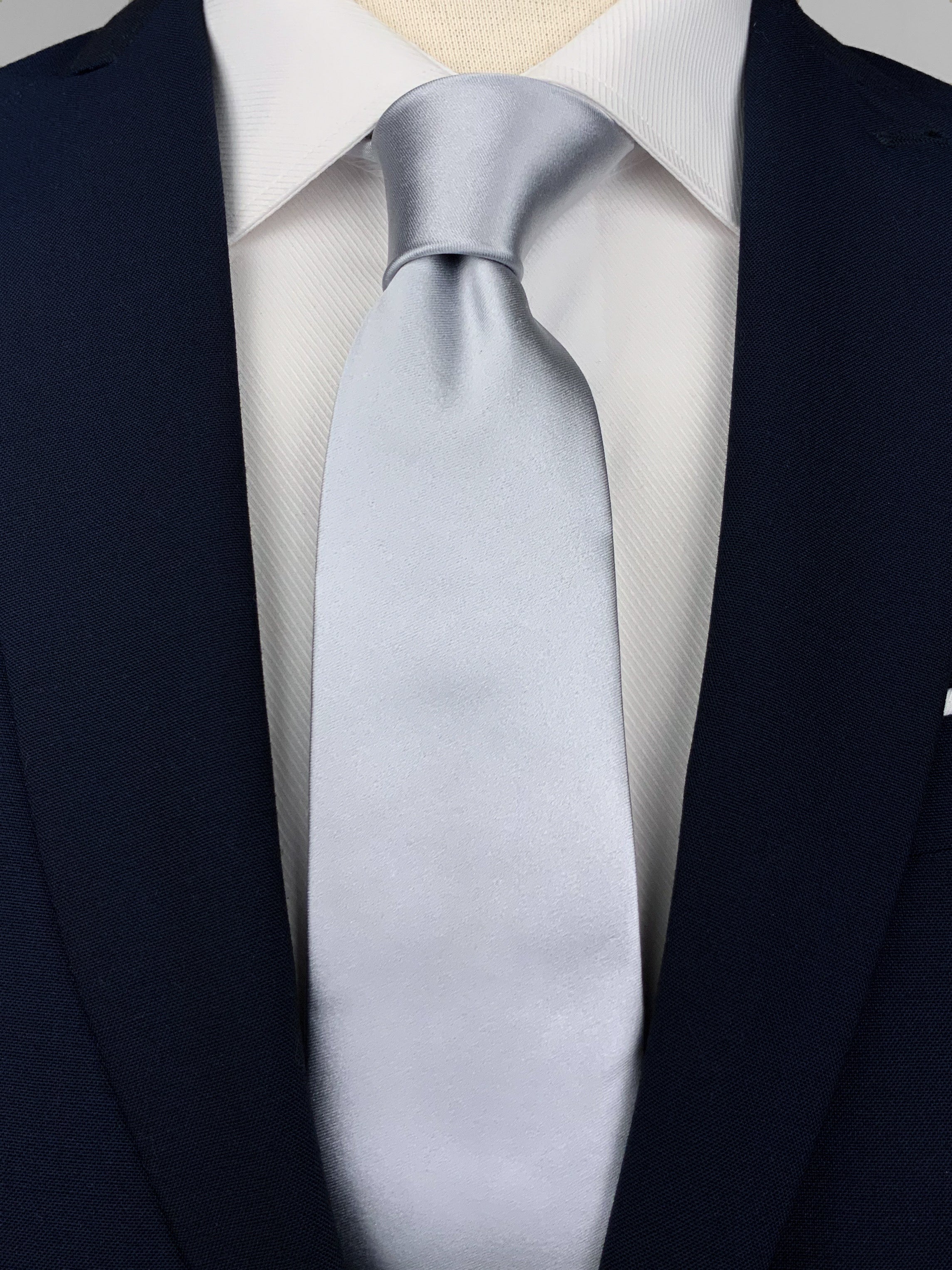 Steel Grey Mulberry Silk Satin Tie | Knotting Club Steel Grey Mulberry Silk Satin Tie | Knotting Club