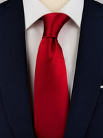 Royal Red Mulberry Silk Satin Tie