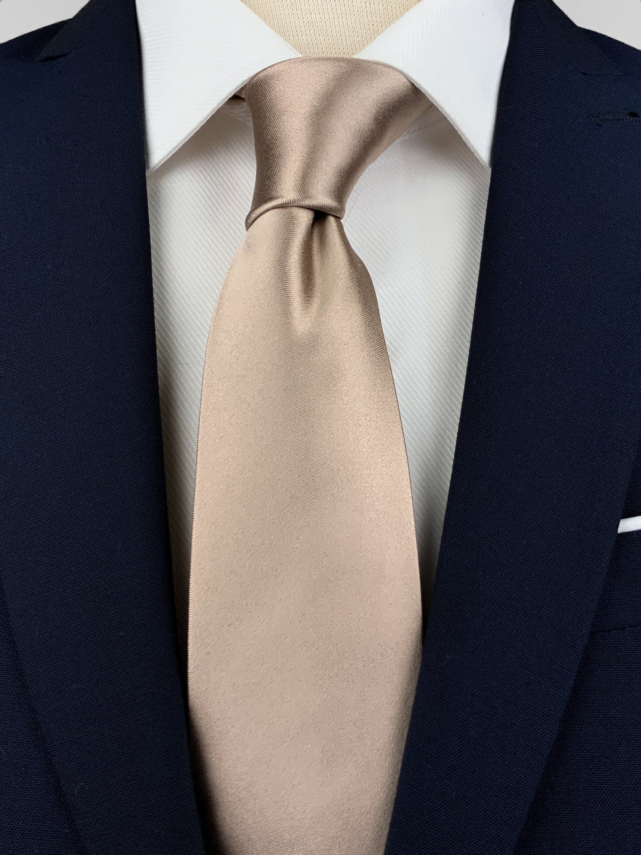 Light Gold Mulberry Silk Satin Tie