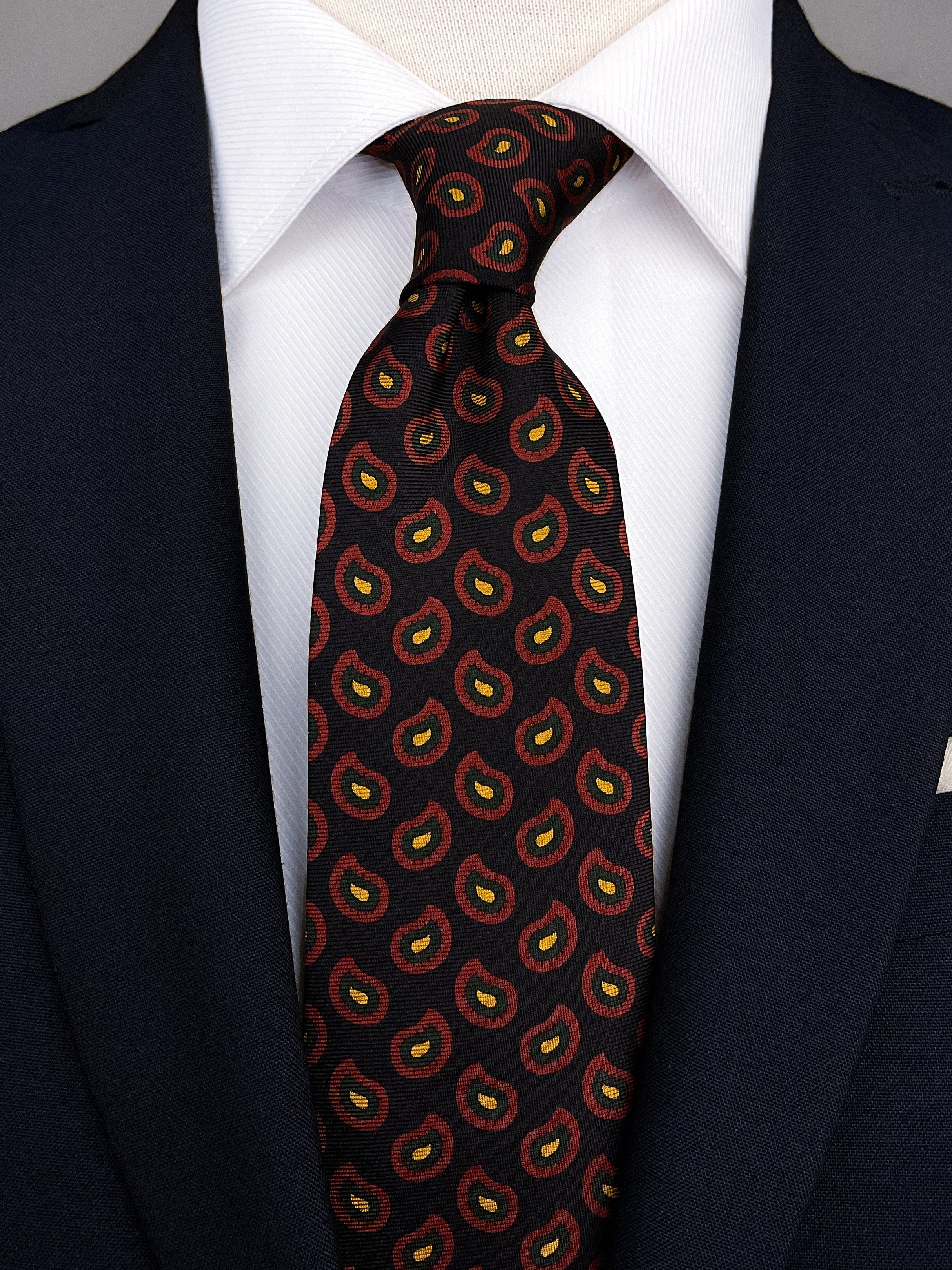 Red Paisley Silk Tie