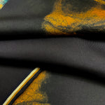Close up details of Girl with a pearl earring historical fine art silk pocket square.