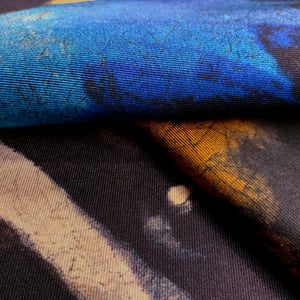 Close up details of Girl with a pearl earring historical fine art silk pocket square.